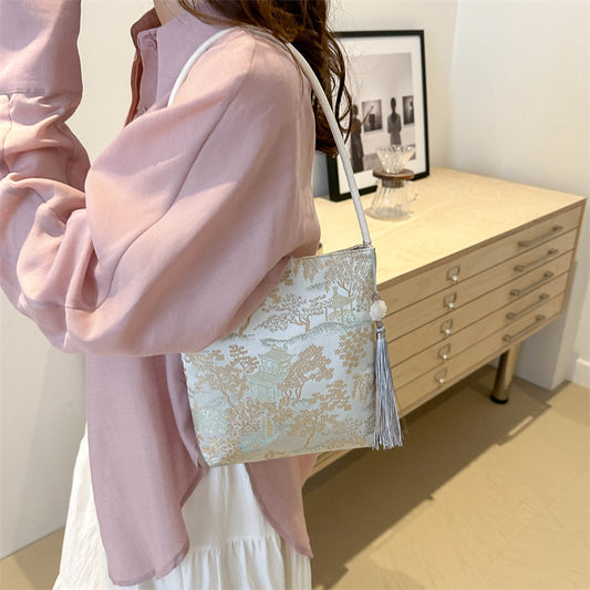 Sarah Express Chinese-Style Vintage Hanfu Bucket Handbag