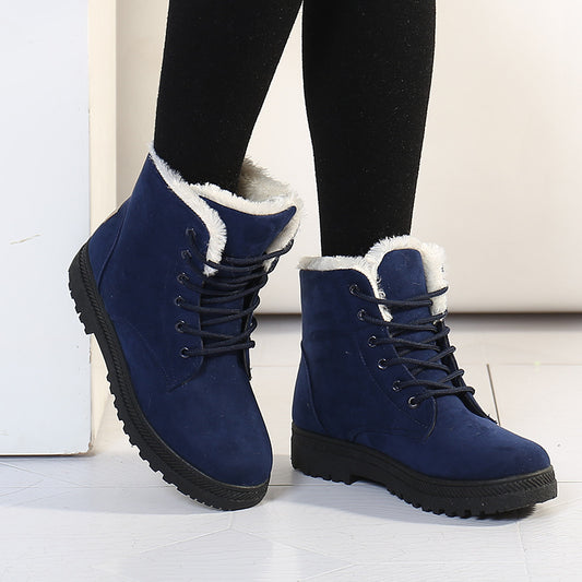 Sarah Express Women's Warm Plush Snow Boots | Cozy Ankle Boots with Rubber Sole