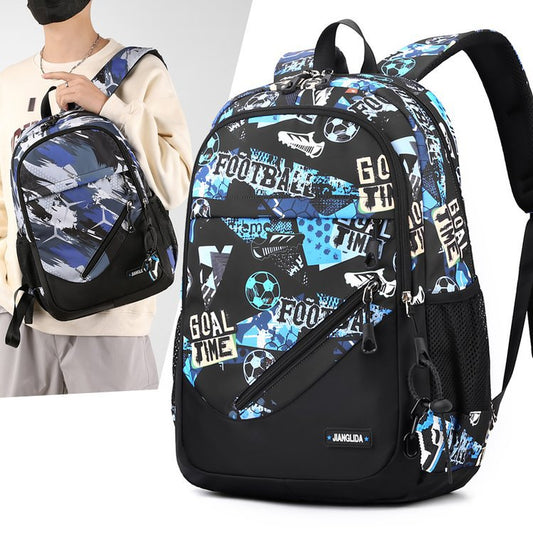 Sarah Express Men's Nylon Two-Piece Backpack & Chest Bag Set – Multi-Pocket Travel Bag