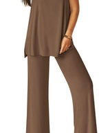 Sarah Express Women's Round Neck Tank and Pants Set