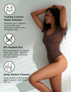 Women's Square Neck Cinched Waist Seamless Bodysuit - Shaping Short Sleeve Top