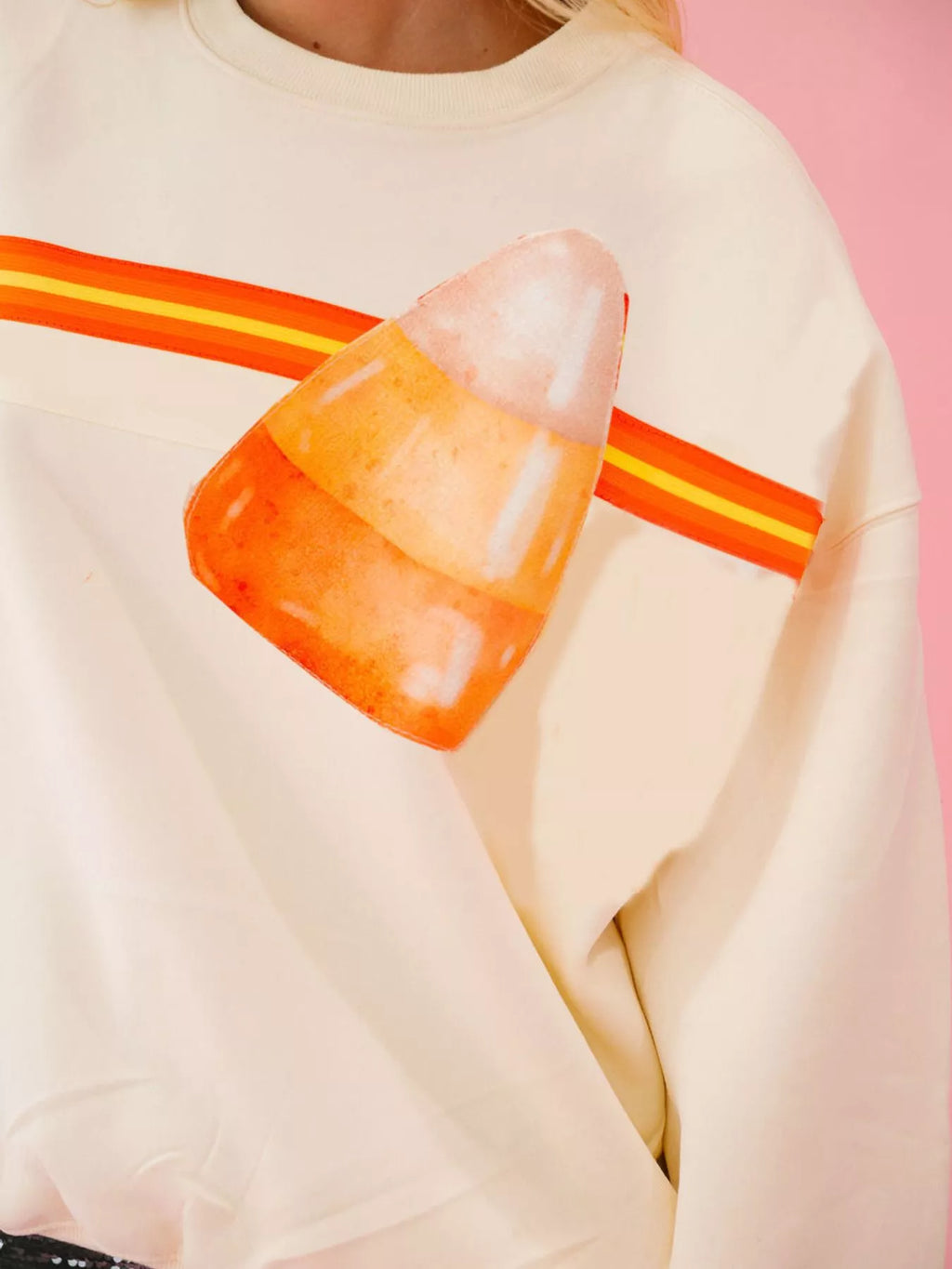 Sarah Express Women's Halloween Sequin Round Neck Sweatshirt