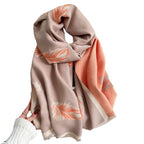 Women's Oversized Cashmere-Like Scarf Shawl Jacquard Tassel Fringe
