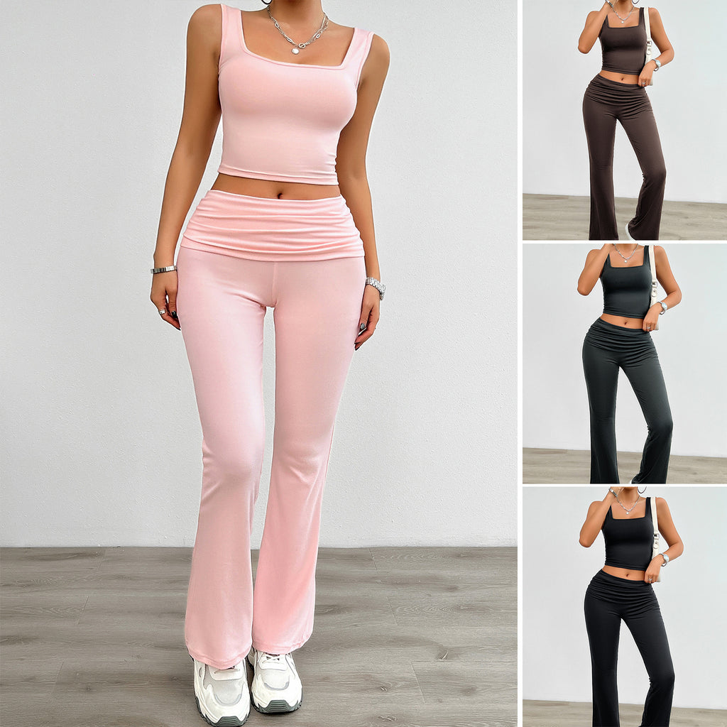 Women's Sleeveless Vest Pants Set 2-Piece Body-Hugging Suit