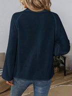 Sarah Express Women's Paisley Pattern Embroidered Notched Long Sleeve Blouse