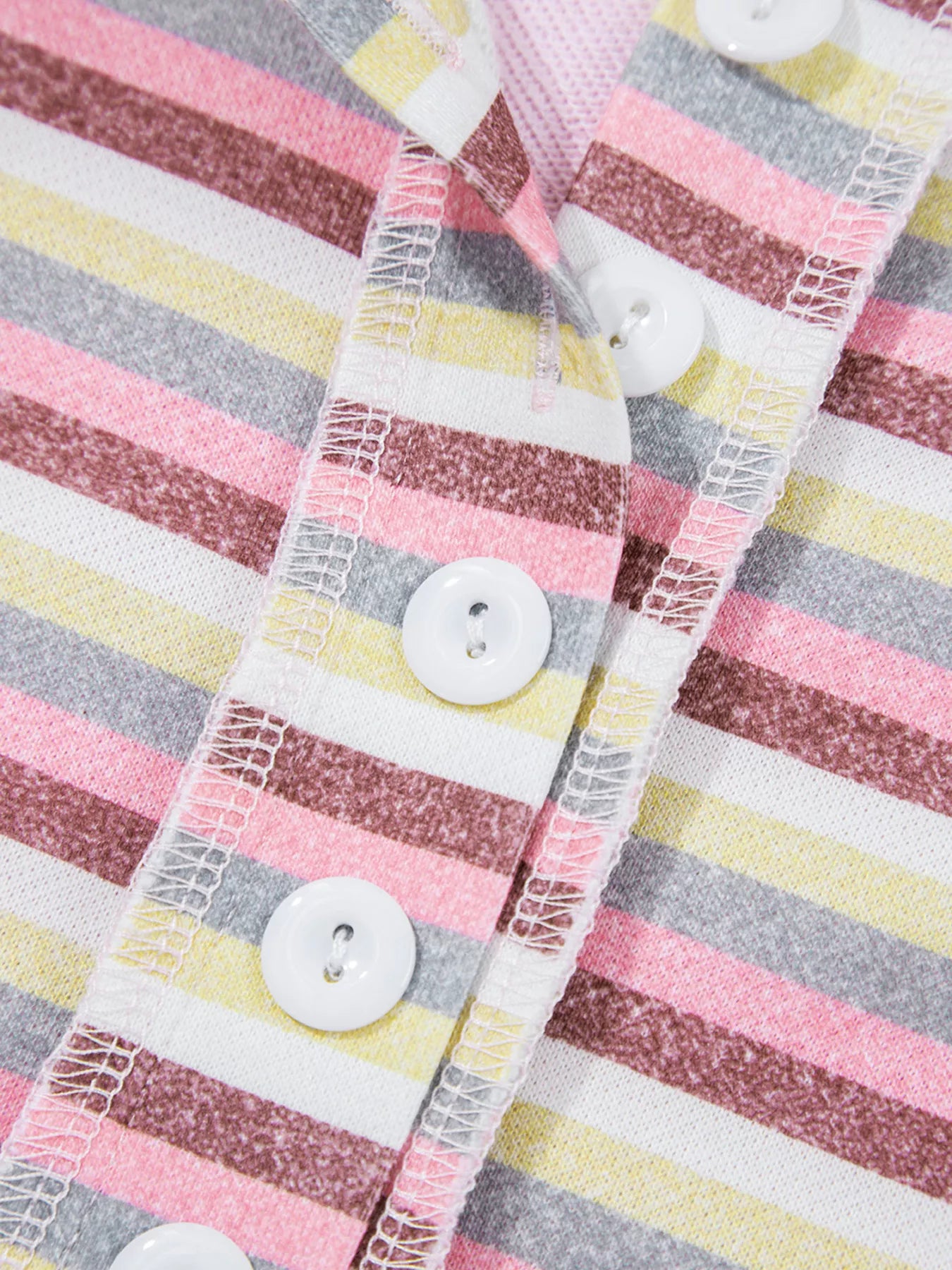 Sarah Express Women's Exposed Seam Color Block Striped Patchwork Loose Henley Sweatshirt