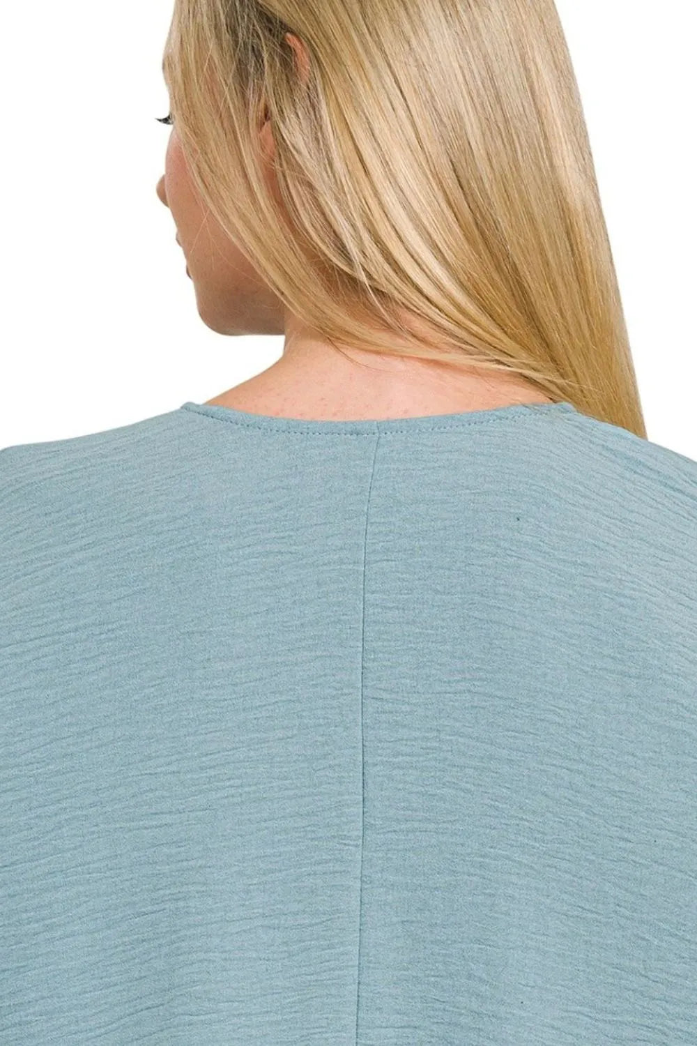 Sarah Express Women’s Oversized Airflow Blouse with V-Neck and Batwing Sleeves