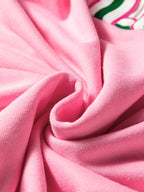 Sarah Express Women's Contrast Striped Patchwork Zip Collar Sweatshirt