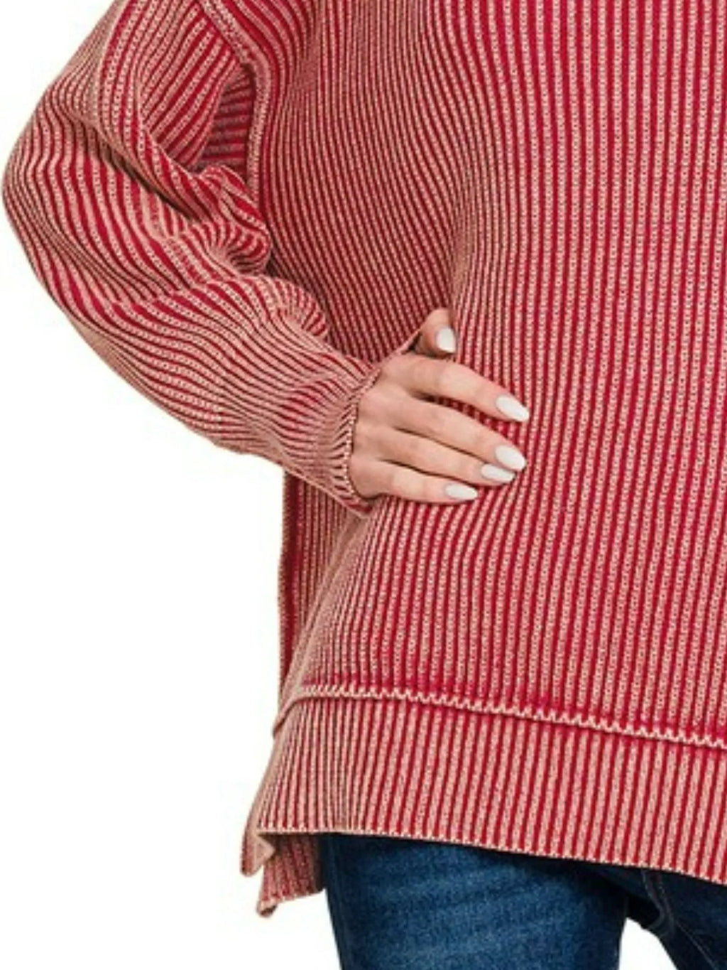 Sarah Express Women’s Oversized Ribbed Knit Turtleneck Sweater