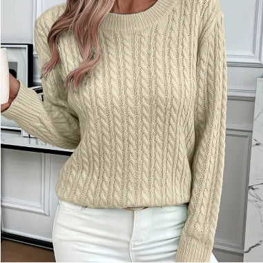 Women's Twist Detail Round Neck Knit Sweater Pullover