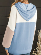 Sarah Express Women's Drawstring Color Block Long Sleeve Hoodie