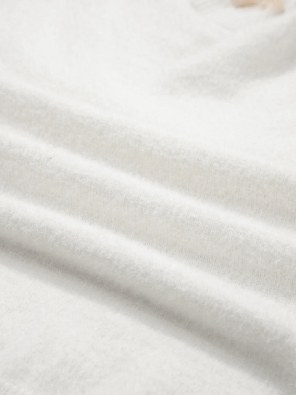 Sarah Express Women's Lace Sleeve Patchwork Fuzzy Sweater