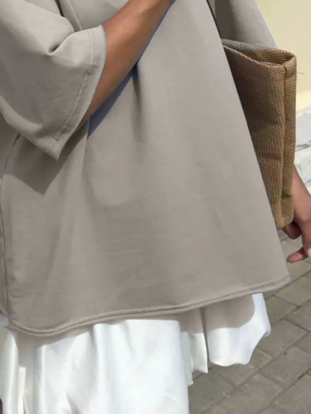 Sarah Express Women's Round Neck Half Sleeve Oversized T-Shirt