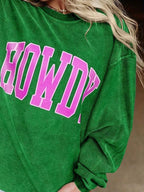 Sarah Express Women's Howdy Oversized Sweatshirt with Pockets - Round Neck Pullover