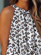 Sarah Express Women's Ruffled Printed Halter Neck Cami Top