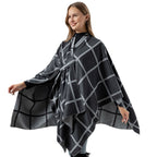 Women's Gingham Check Warm Scarf - Oversized Plaid Shawl Fall Winter Accessory