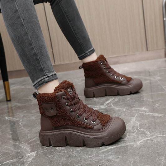 Sarah Express Lace-Up Cashmere High-Top Snow Boots