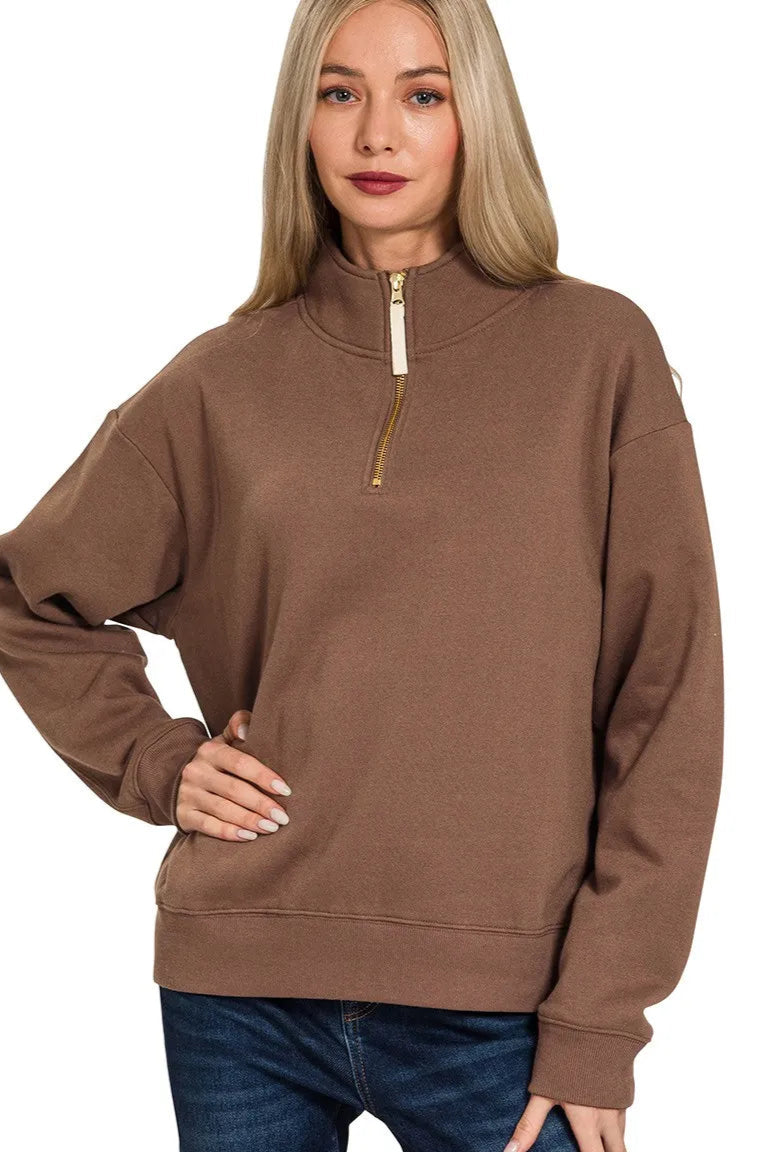  Fleece Half Zip Sweatshirt