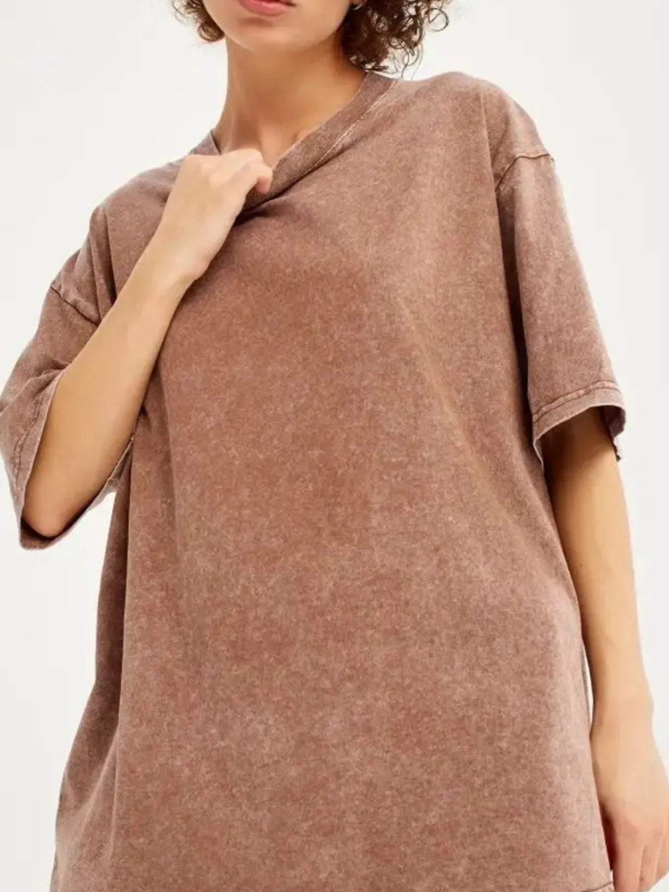 Sarah Express Women's Round Neck Short Sleeve T-Shirt - Oversized Basic Tee