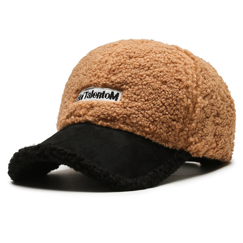 Women's Plush Peaked Cap Baseball Hat Adjustable Winter Warm