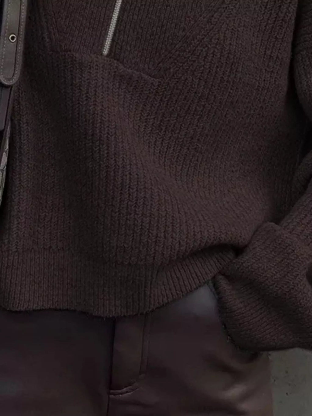 Sarah Express Women's Half Zip Dropped Shoulder Sweater