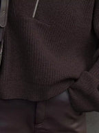 Sarah Express Women's Half Zip Dropped Shoulder Sweater