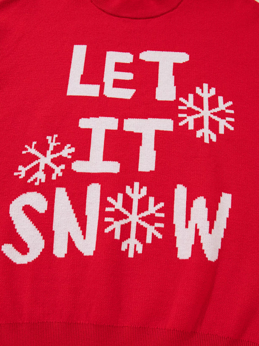 Sarah Express Women's LET IT SNOW Christmas Loose Sweater