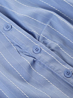 Sarah Express Women's Striped Button-Down Collared Shirt