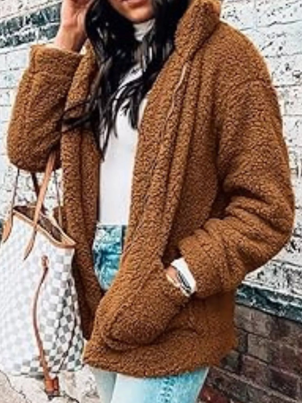 Sarah Express Women's Cozy Fleece Zip Up Jacket Plus Size