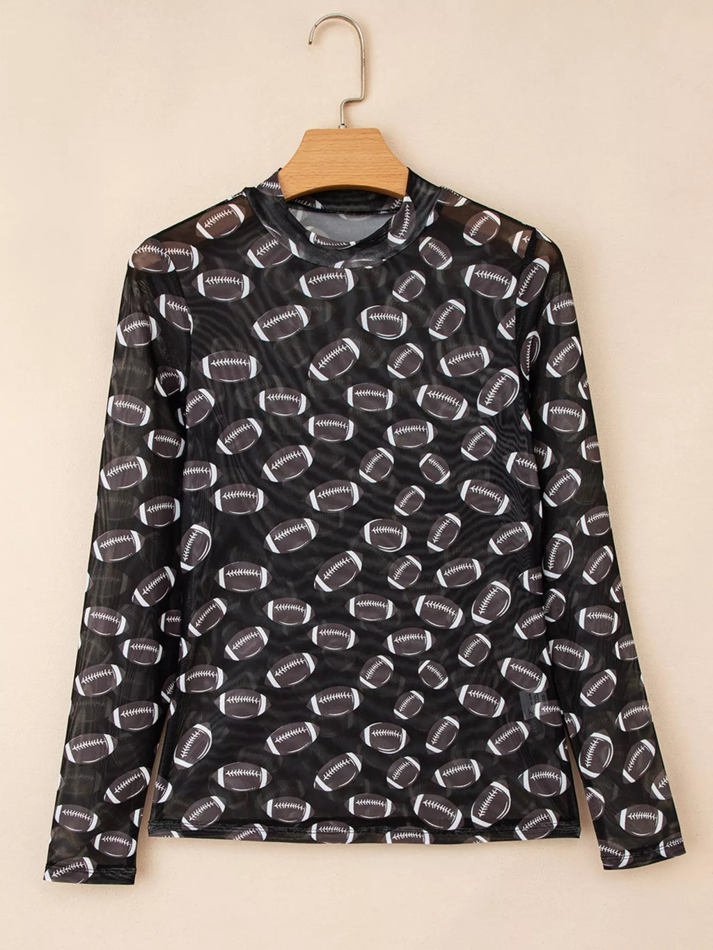 Sarah Express Women's Game Day Mesh Sheer Long Sleeve Top