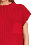 Short Sleeve Mock Neck Sweater