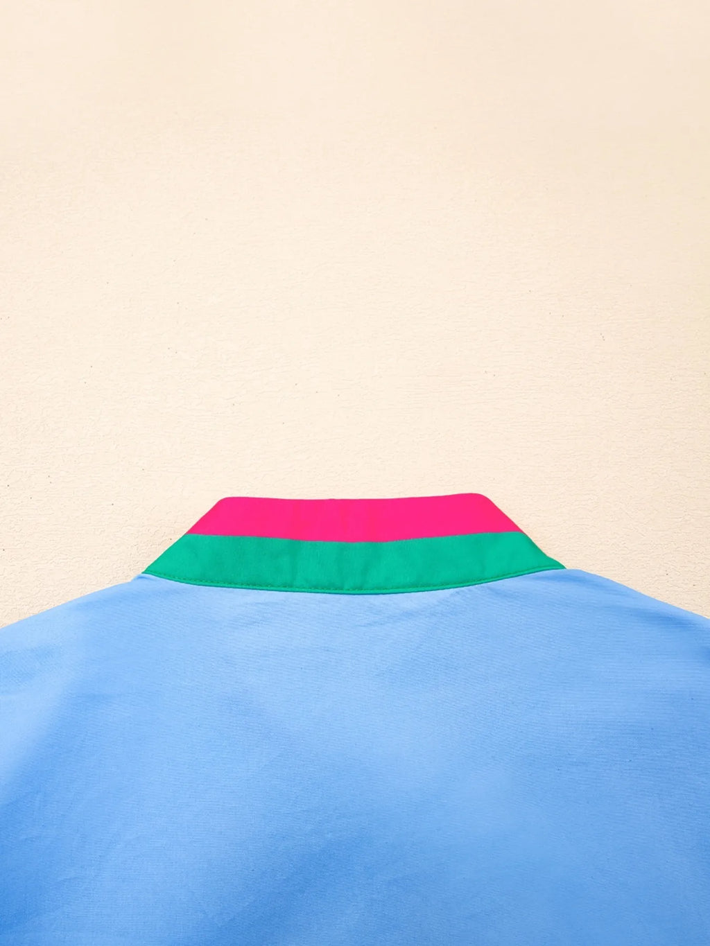 Sarah Express Women's Contrast Trim Notched Short Sleeve Blouse