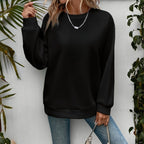 Women's Loose Fit Round Neck Sweatshirt Long Sleeve Pullover