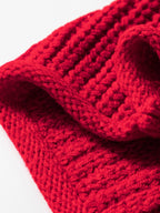 Sarah Express Women's Contrast Trim Cable-Knit Drawstring Hooded Sweater