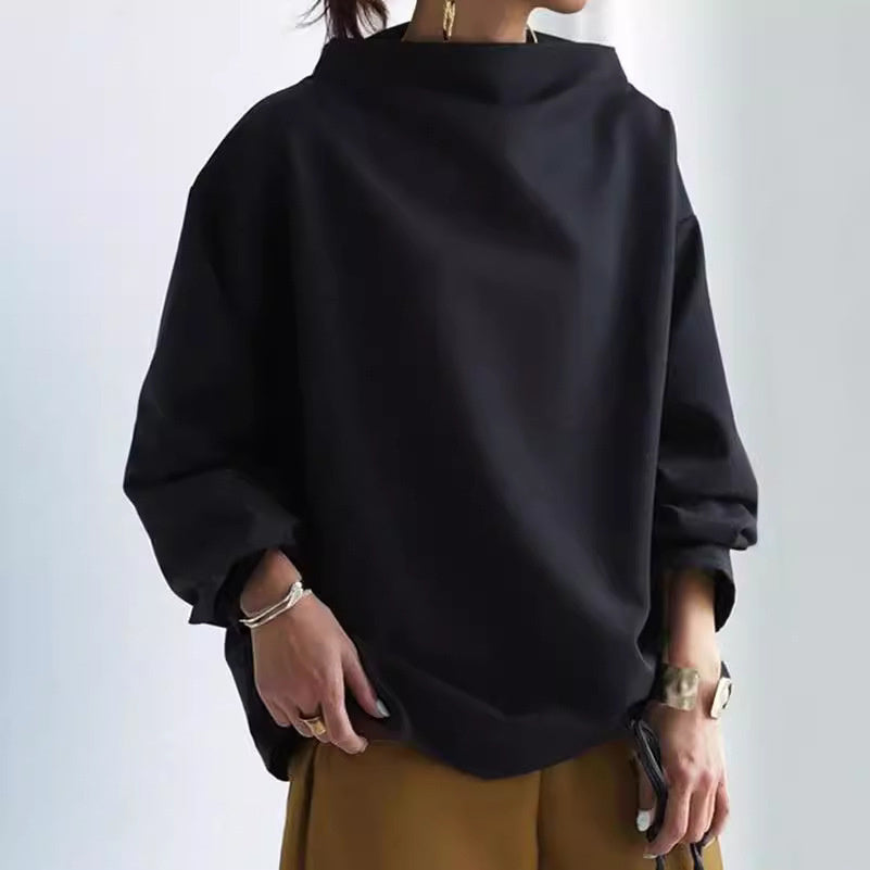 Women's Solid Color Loose Casual Top Long Sleeve