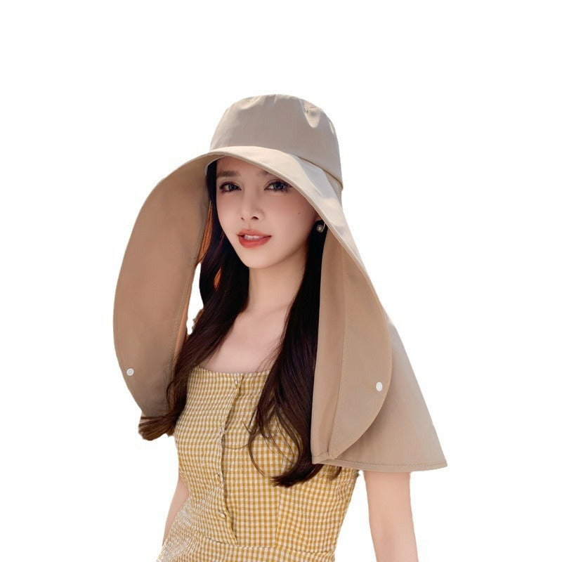 Sun Protection Hat Neck Shawl Coverage Dome Style