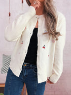 Sarah Express Women's Ribbed Button-Front Knit Cardigan