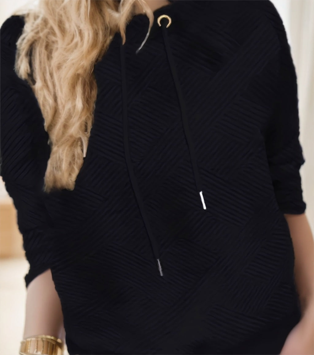 Drawstring Pullover Sweatshirt Solid Color Casual