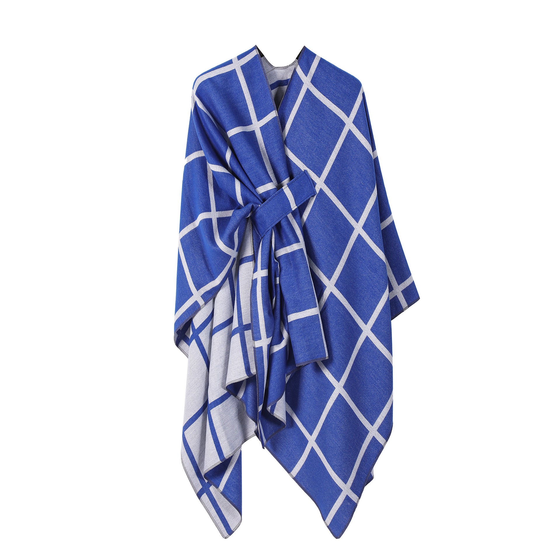 Women's Gingham Check Warm Scarf - Oversized Plaid Shawl Fall Winter Accessory