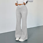 Women's Slim Fit Bootcut Trousers Viscose Blend Stretch Casual Pants
