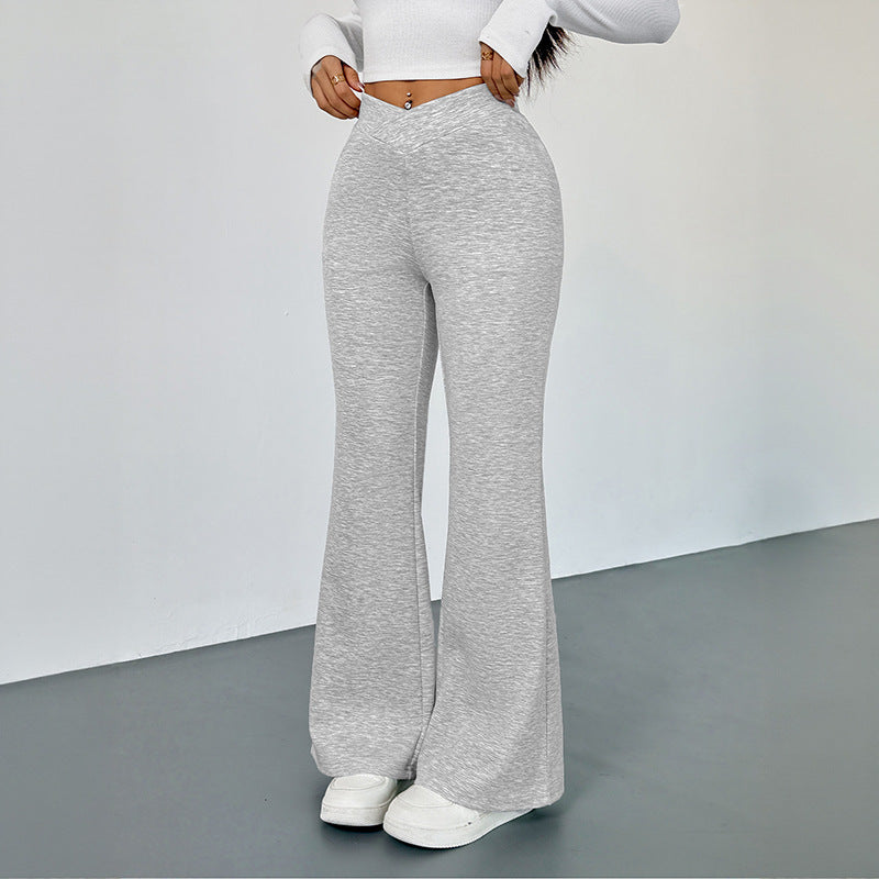 Women's Slim Fit Bootcut Trousers Viscose Blend Stretch Casual Pants