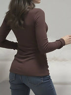 Sarah Express Women's Long Sleeve T-Shirt with Lace Detail