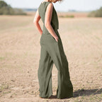 Cotton Linen Loose Two-Piece Set Top and Pants