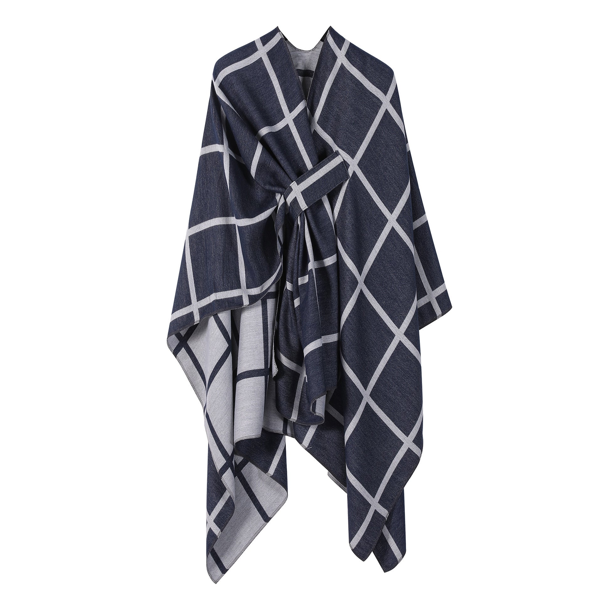 Women's Gingham Check Warm Scarf - Oversized Plaid Shawl Fall Winter Accessory