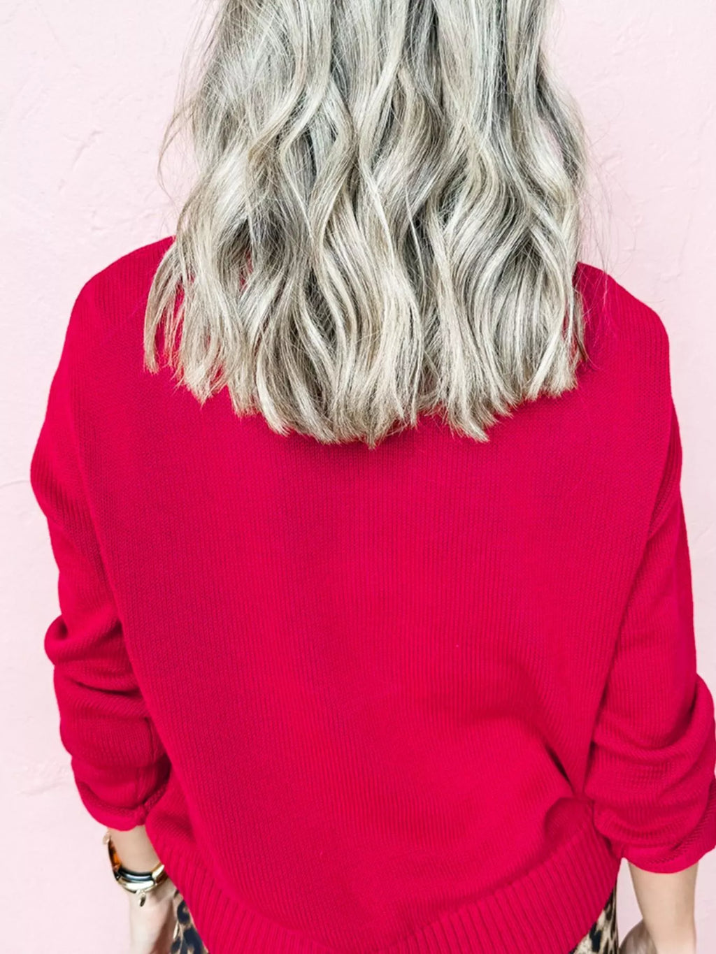 Sarah Express Women's MERRY Letter Pattern Christmas Baggy Sweater