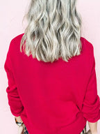 Sarah Express Women's MERRY Letter Pattern Christmas Baggy Sweater