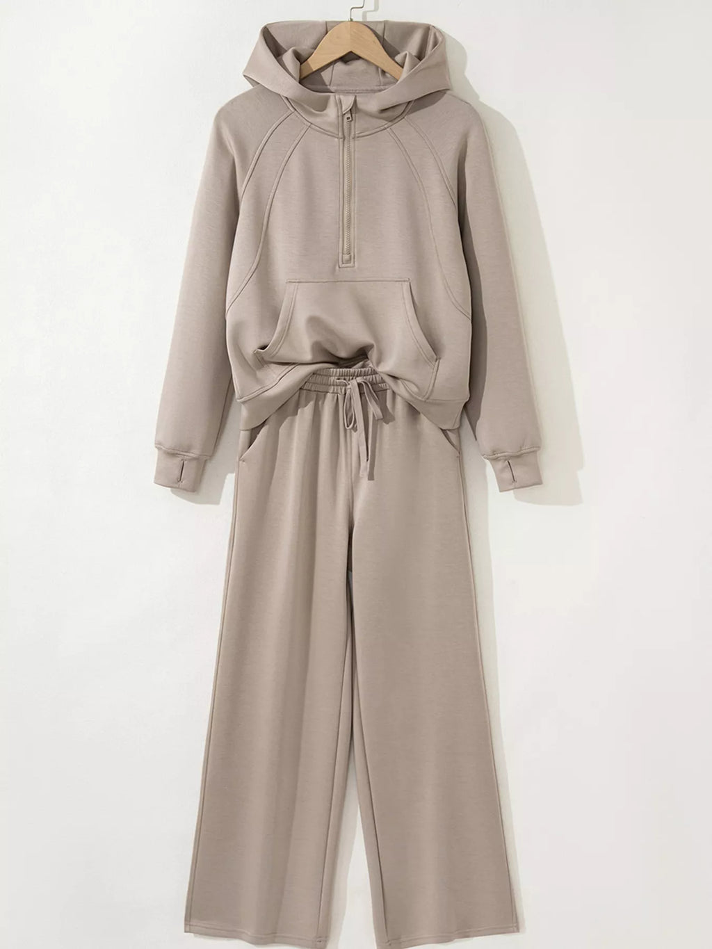 Sarah Express Women's Half Zip Long Sleeve Hoodie and Pants 2pcs Outfit