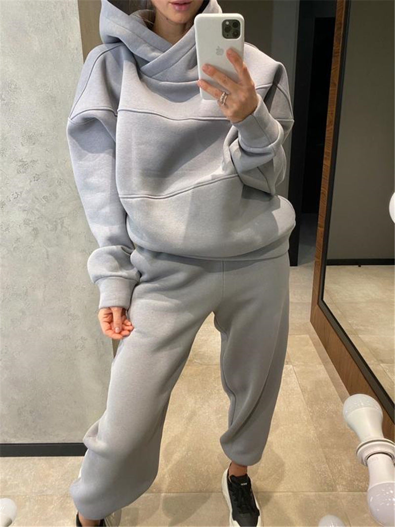 Women's Sweater Fleece & Pants Set - Casual Two-Piece Loungewear Tracksuit