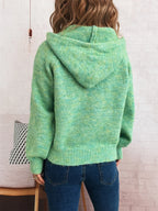 Sarah Express Women's Quarter Zip Ribbed Hem Sweater