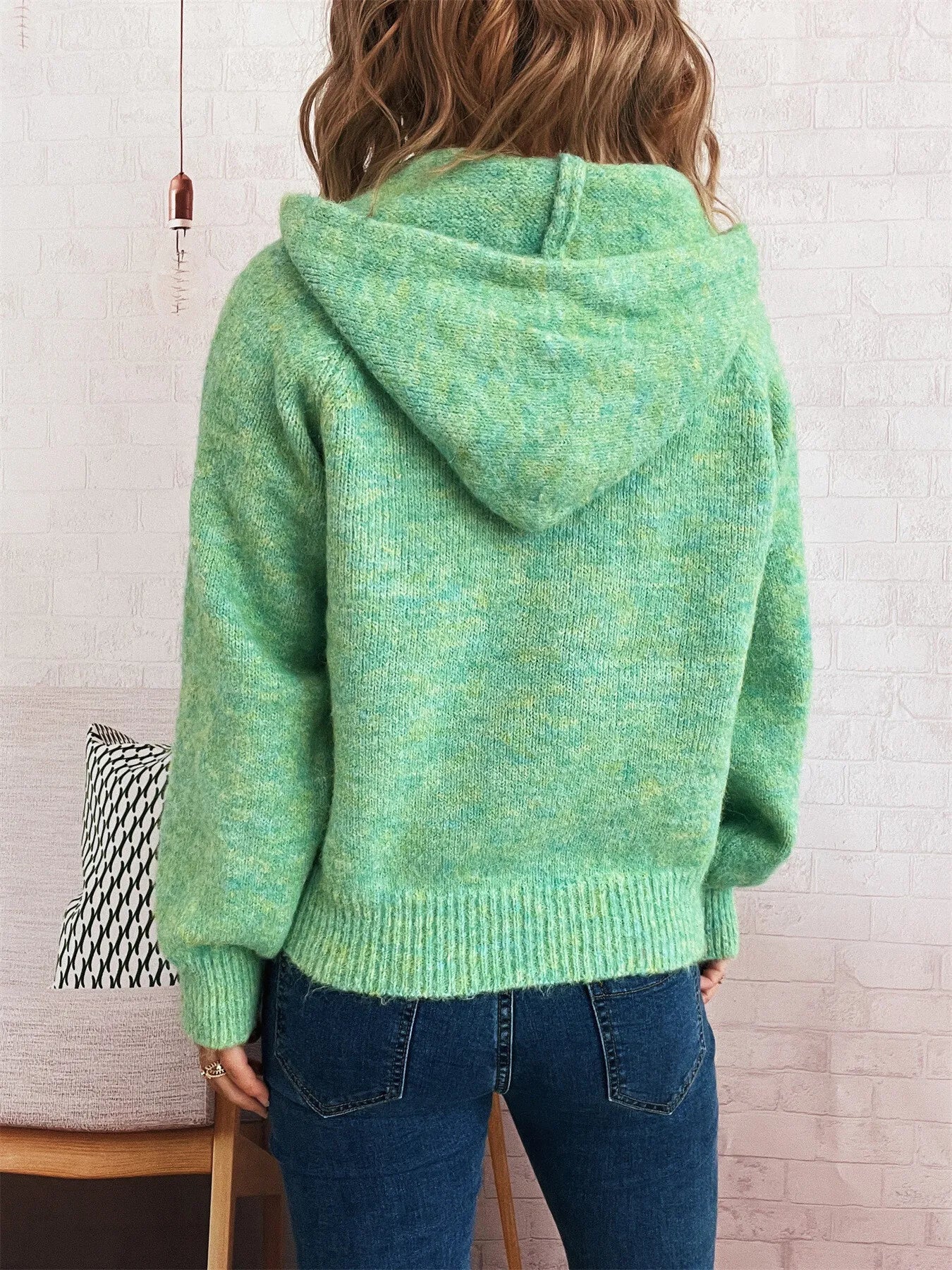 Sarah Express Women's Quarter Zip Ribbed Hem Sweater